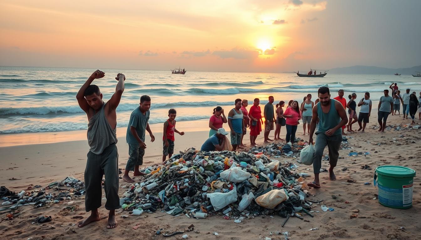 nelayan ajak masyarakat bersihkan pantai