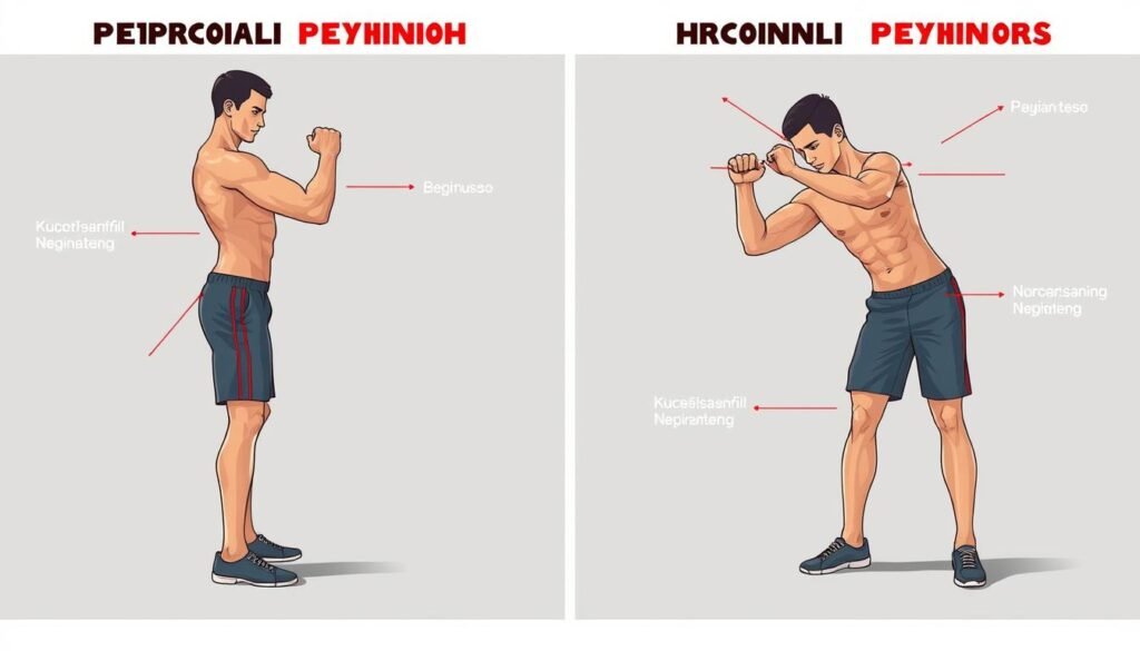 Ilustrasi teknik yang benar dan salah dalam melakukan gerakan functional training dan calisthenics Ilustrasi teknik yang benar dan salah dalam melakukan gerakan functional training dan calisthenics