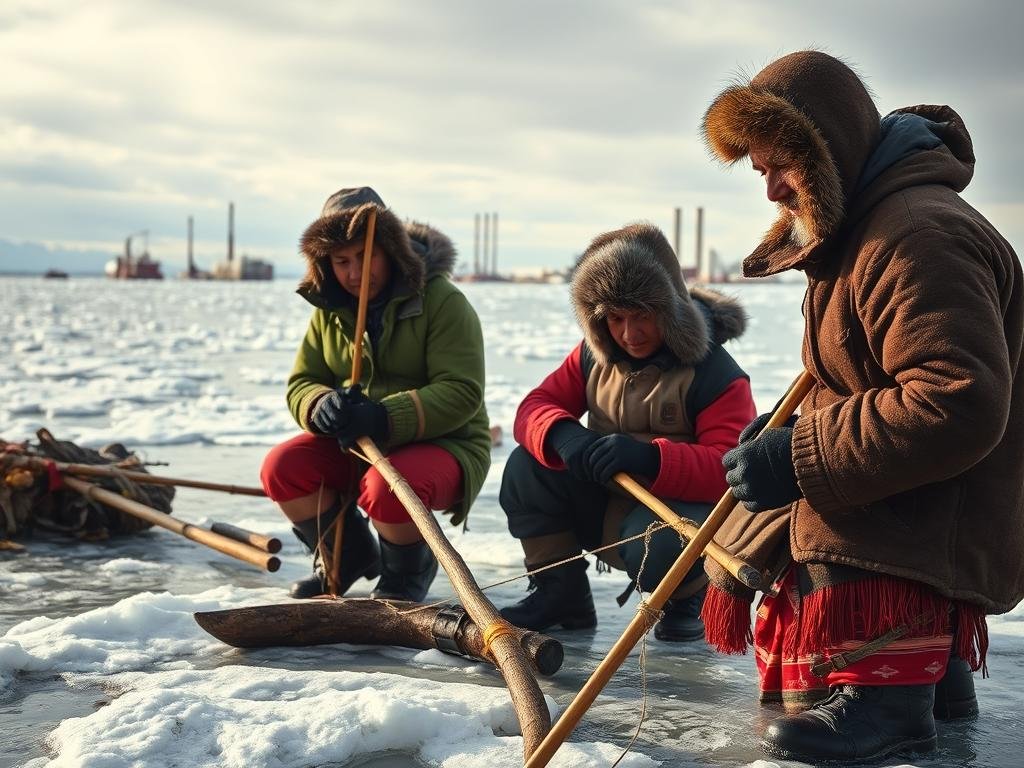 Masyarakat adat Inuit melakukan aktivitas tradisional di lingkungan Arktik yang berubah Masyarakat adat Inuit melakukan aktivitas tradisional di lingkungan Arktik yang berubah